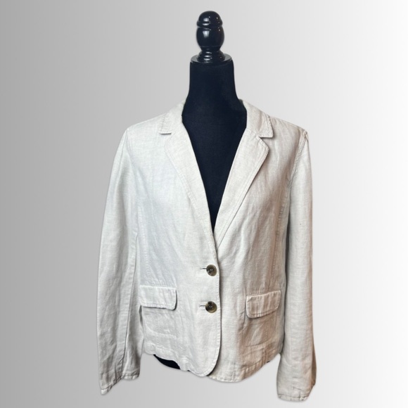 Caslon Linen/Cotton Blend Single Breast, Double Button, Casual Blazer, Sz Large - Picture 4 of 11